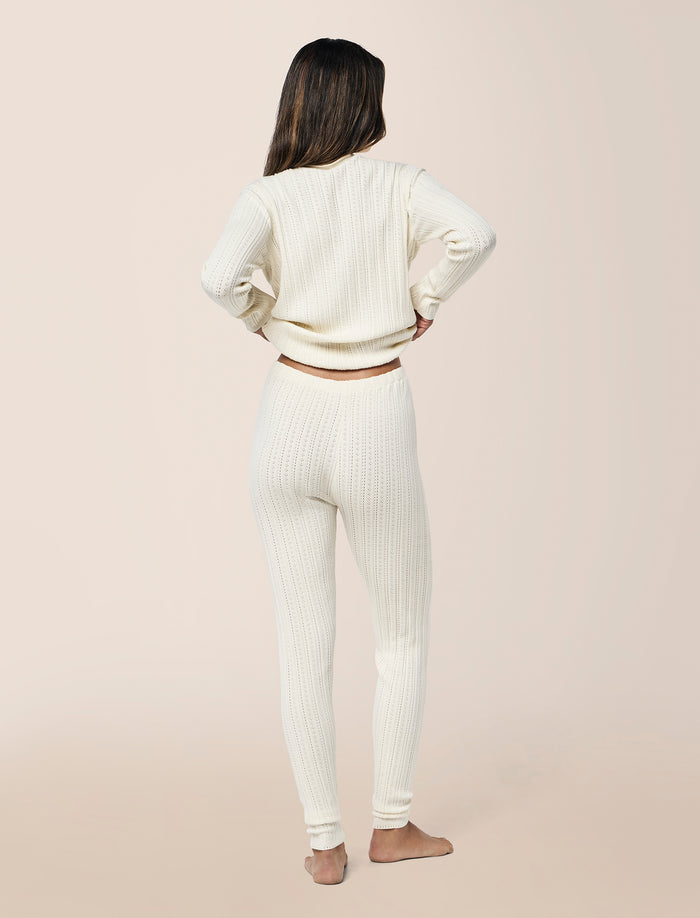 Olivia Cable Pointelle Full Length PJ Set