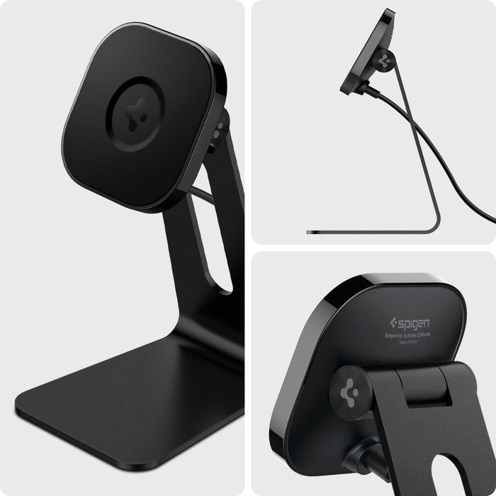 ACH02574 - OneTap Pro Wireless Magnetic Charging Stand (MagFit) in black showing the different angles
