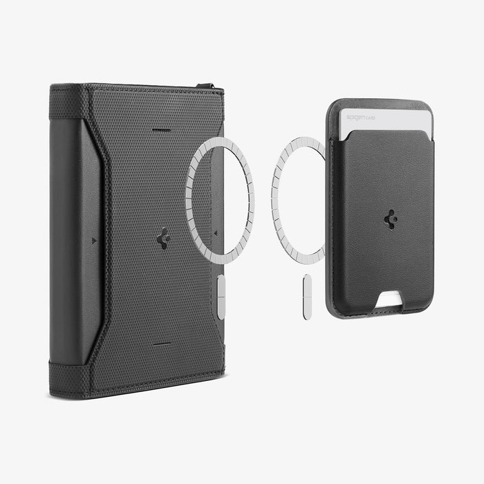 AFA11344 - Passport Holder | KD502 Black showing the front and magnet