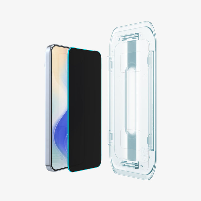 AGL09313 - Pixel 10 Pro XL GLAS.tR EZ Fit Privacy Screen Protector showing the device, screen protector and ez fit tray