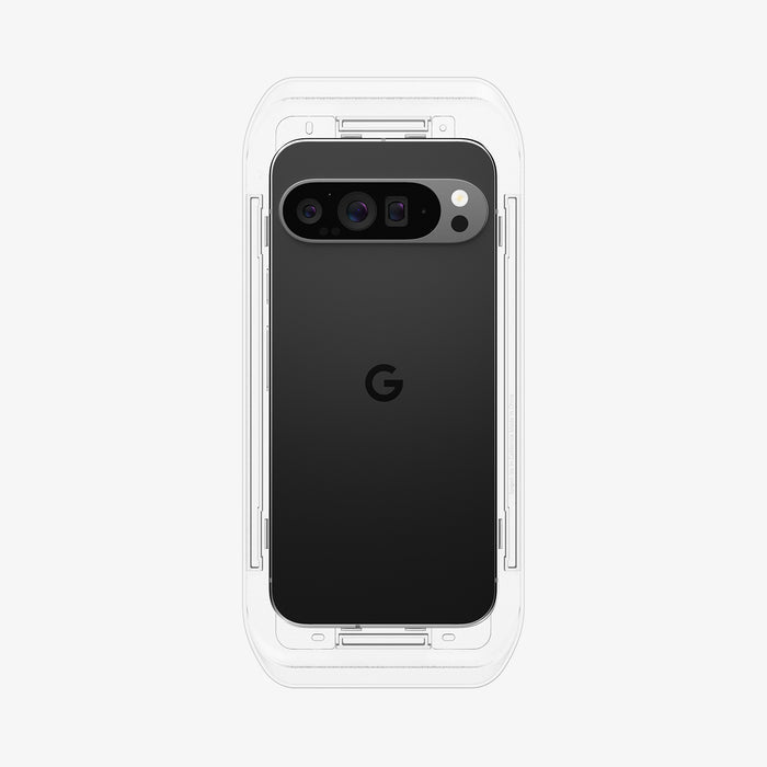 AGL09313 - Pixel 10 Pro XL GLAS.tR EZ Fit Privacy Screen Protector showing the back with ez fit tray on device