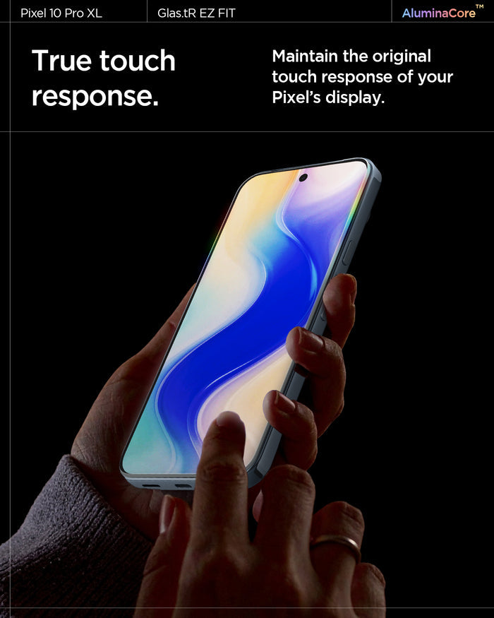 AGL08445 - Pixel 10 Pro XL GLAS.tR EZ Fit Screen Protector showing the true touch response. Maintain the original touch response of your Pixel's display
