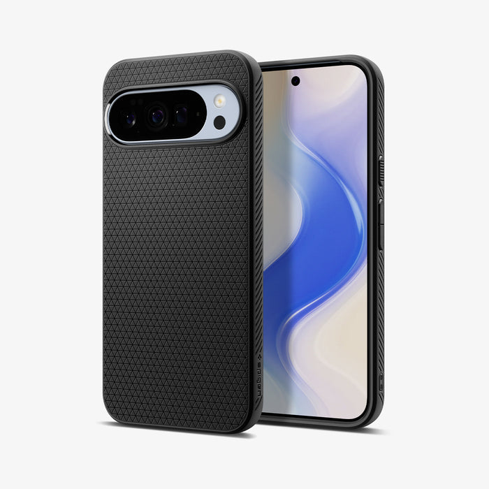 ACS09737 - Pixel 10 Pro XL Case Liquid Air in matte black showing the back, side and front