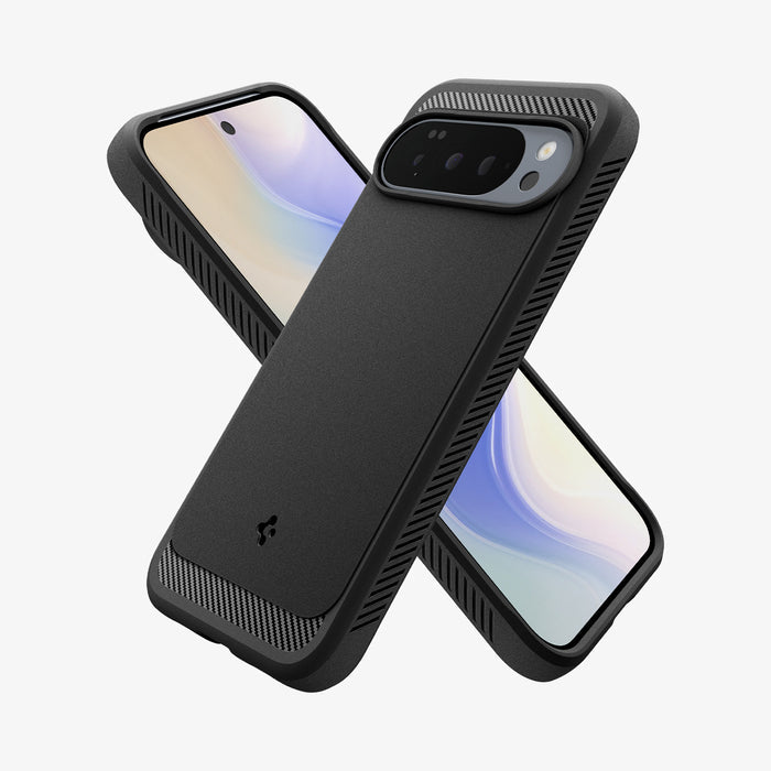 ACS09721 - Pixel 10 Pro XL Case Rugged Armor (MagFit) in black showing the back, front and sides