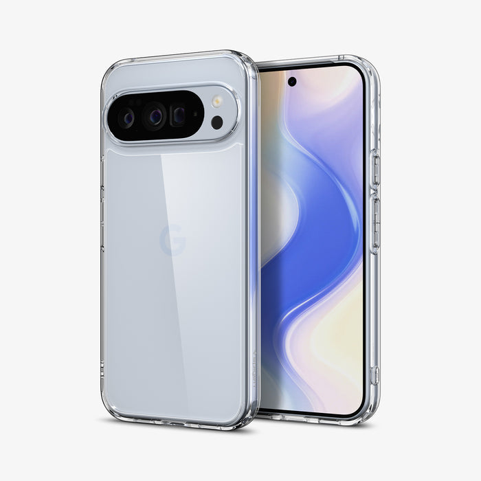 ACS09738 - Pixel 10 Pro XL Case Ultra Hybrid in crystal clear showing the back and front