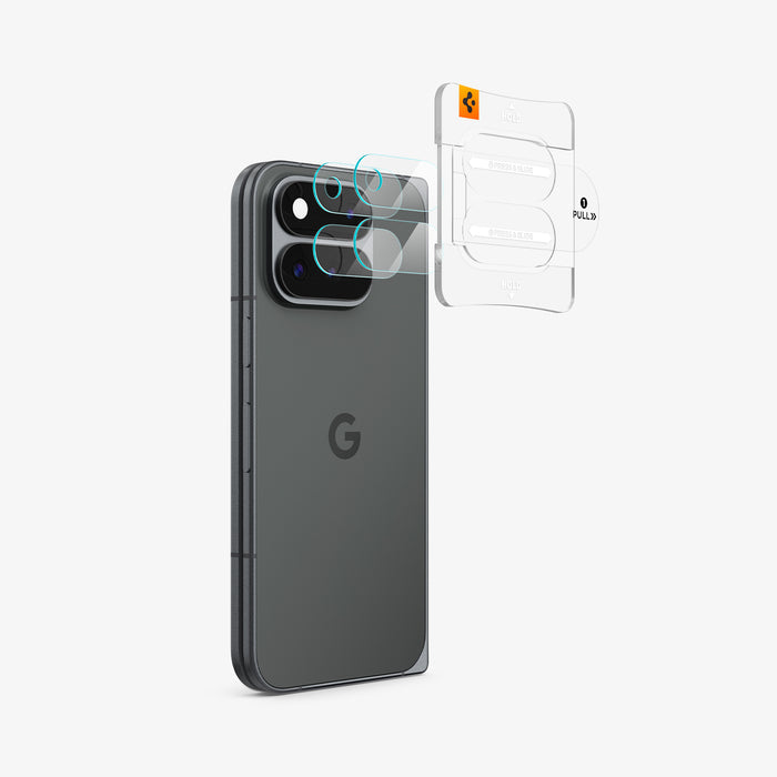 AGL11491 - Pixel 11 Pro Fold Optik EZ Fit Lens Protector lens protectors aligned with the camera lenses using the installation tray.