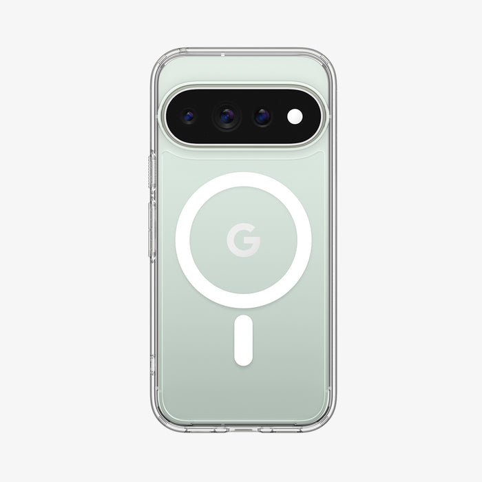 ACS11451 - Pixel 11 Pro XL Ultra Hybrid (Mag Fit) Clear White case with a built in MagFit ring, camera protection, responsive button covers, and a slim profile.