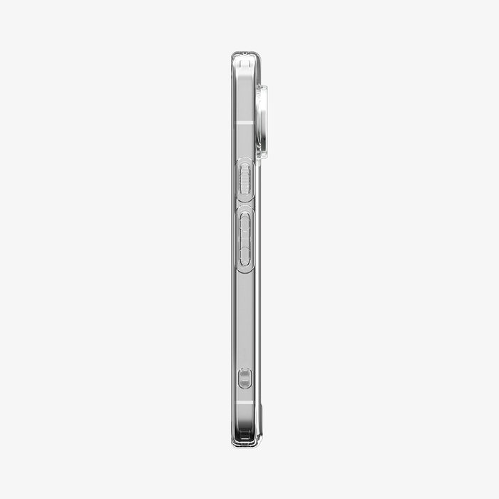 ACS11450 - Pixel 11 Pro XL Ultra Hybrid Crystal Clear slim side profile showing responsive button covers, textured power button, precise cutouts, and a raised camera surround.