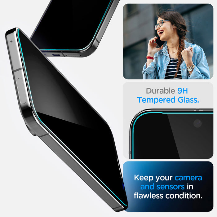 AGL09313 - Pixel 9 Pro XL GLAS.tR EZ Fit Privacy in Privacy showing the durable 9H tempered glass. Keep your camera and sensors in flawless condition