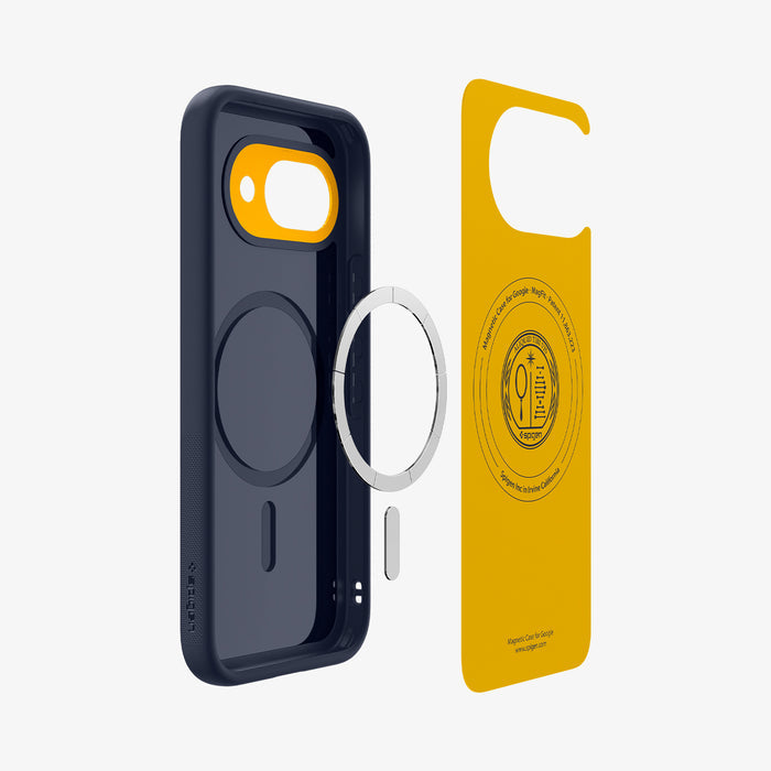 ACS09066 - Pixel 9a Case Nano Pop (MagFit) in blueberry navy showing the  multiple layers of case