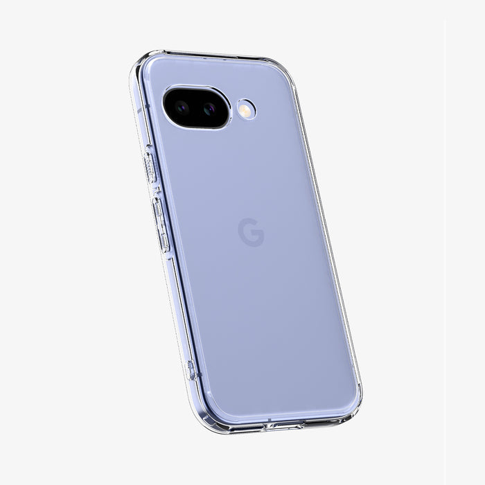 ACS09042 - Pixel 9a Case Ultra Hybrid in Crystal Clear showing the  back and partial side
