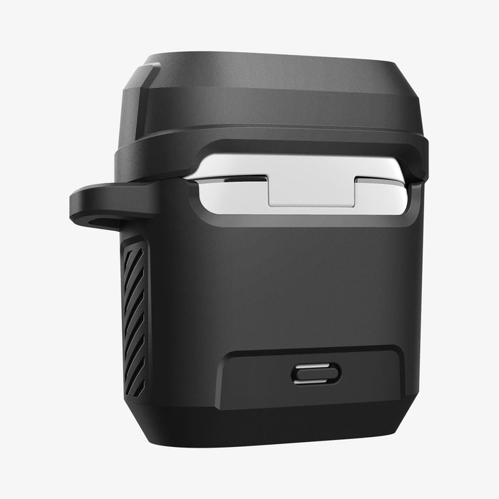ACS09481 - Pixel Buds 2a Case Lock Fit in black showing the back and partial side