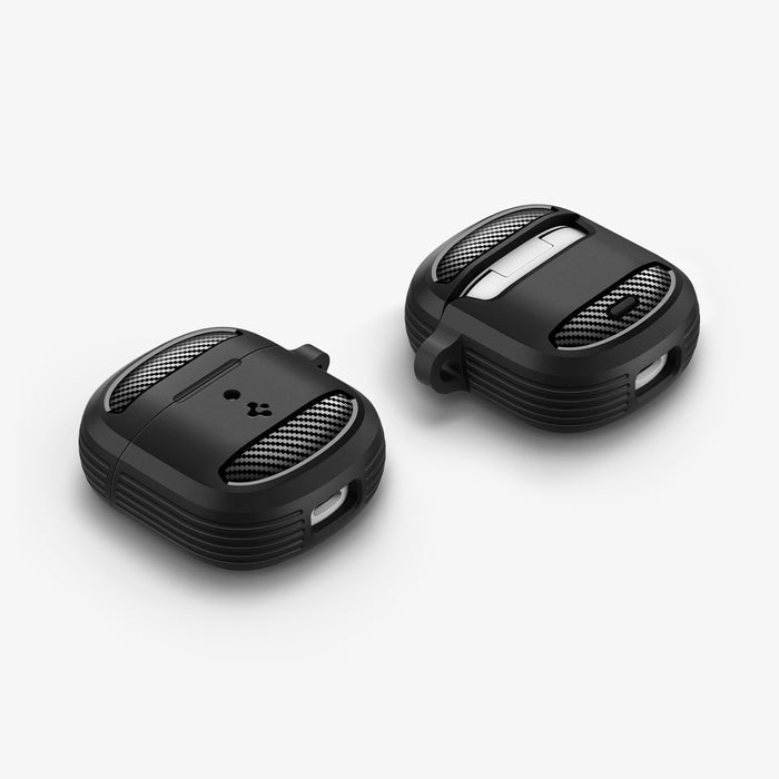 ACS09480 - Pixel Buds 2a Case Rugged Armor in black showing the front, back and sides