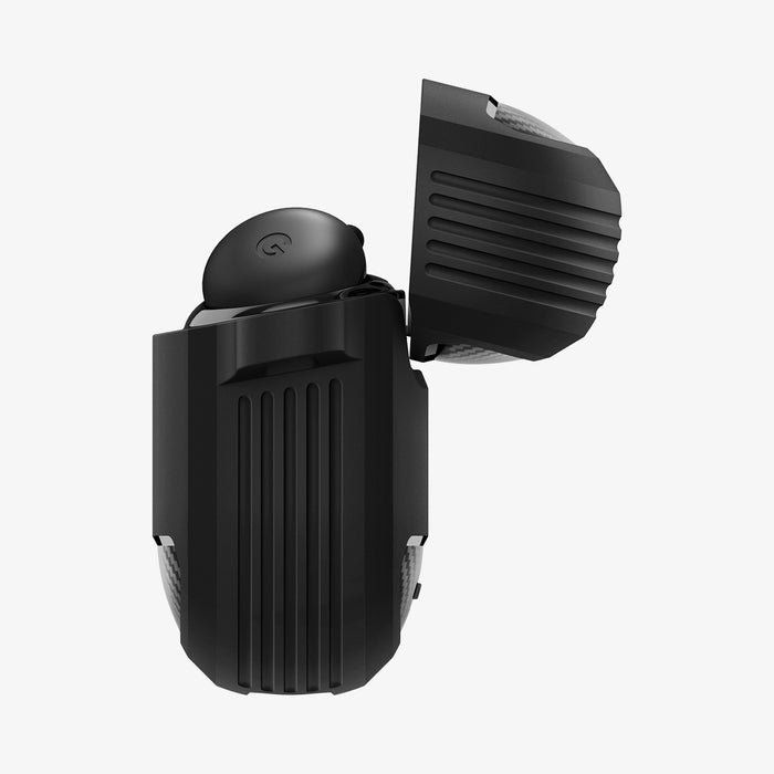 ACS09480 - Pixel Buds 2a Case Rugged Armor in black showing the side with top open