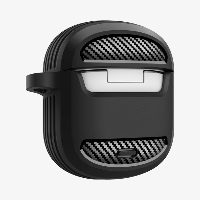 ACS09480 - Pixel Buds 2a Case Rugged Armor in black showing the back and partial side