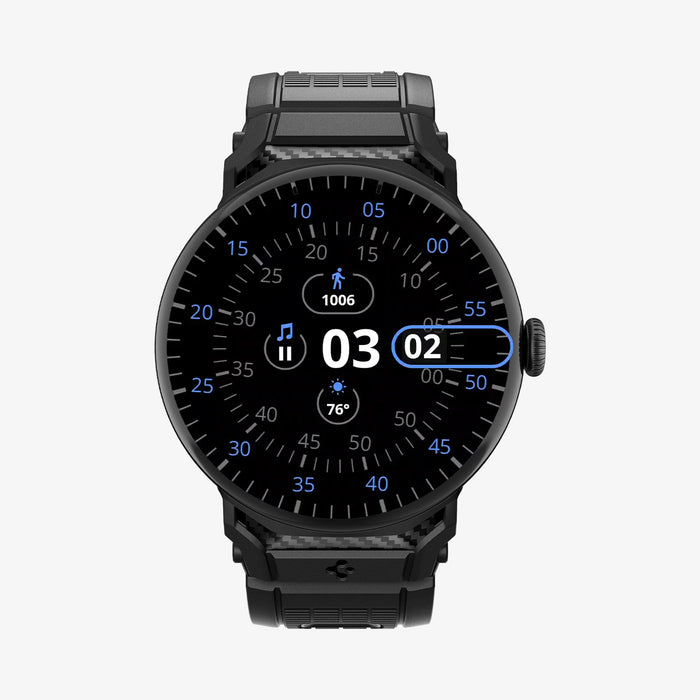 AMP07600 - Pixel Watch 4 (45mm) Series Rugged Band in black showing the front