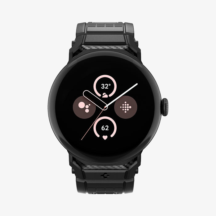 AMP07600 - Pixel Watch 4 (45mm) Series Rugged Band in black showing the front