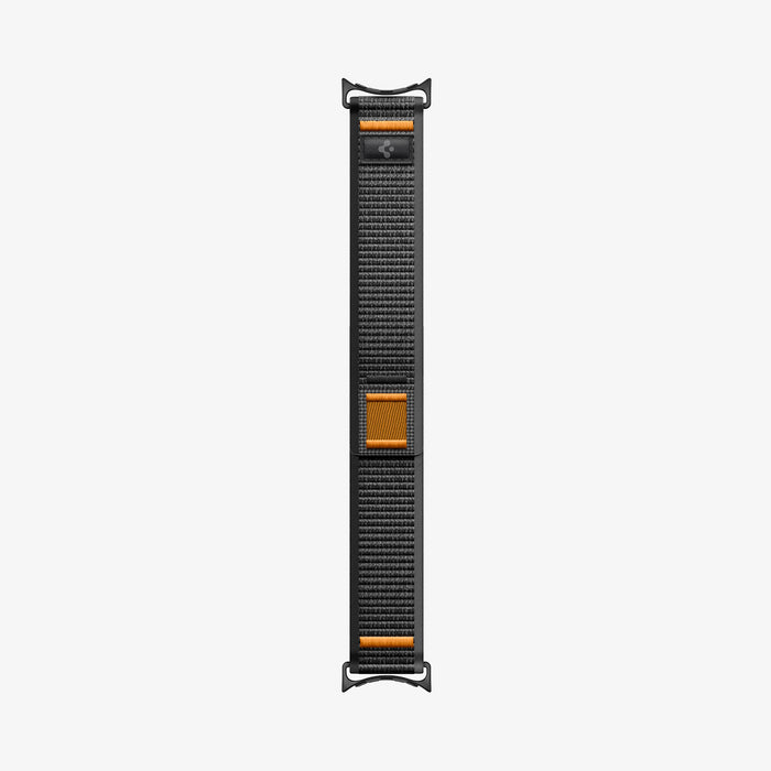 AMP11747 - Pixel Watch 5 (45mm) Athlex Air Active Black Orange full-length view showing the adjustable wraparound band.