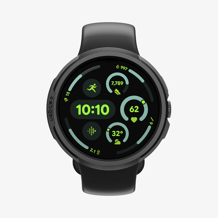 ACS11222 - Pixel Watch 5 (45mm) Liquid Air Matte Black showing the front