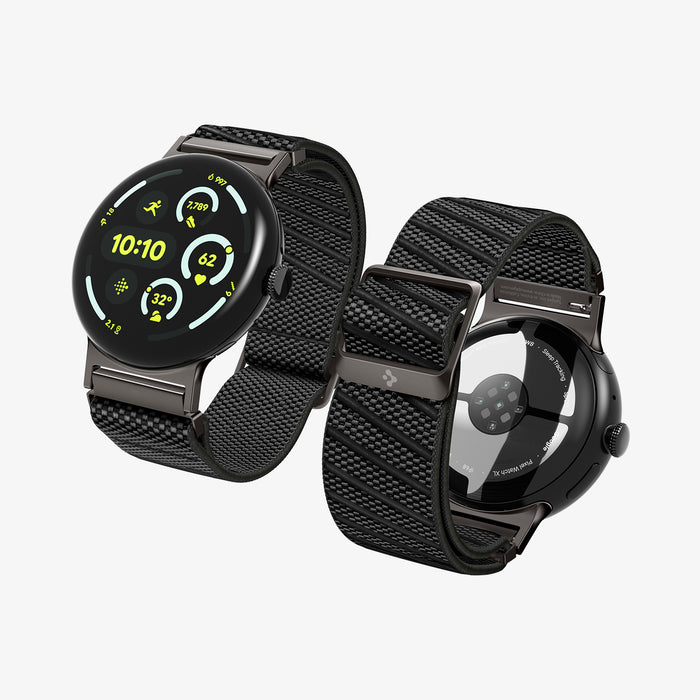 AMP11421 - Pixel Watch 5 (45mm) Lite Fit X Black showing the front and back