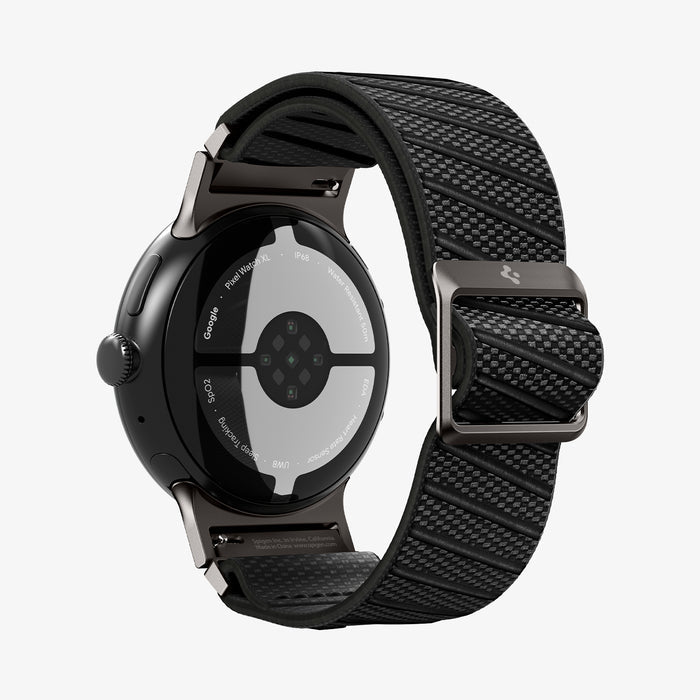 AMP11421 - Pixel Watch 5 (45mm) Lite Fit X Black showing the back and partial inside of band