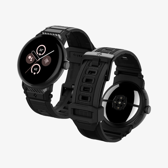 AMP07600 - Pixel Watch 3 (45mm) in Black showing the front, back, sides, partial inner and bottom