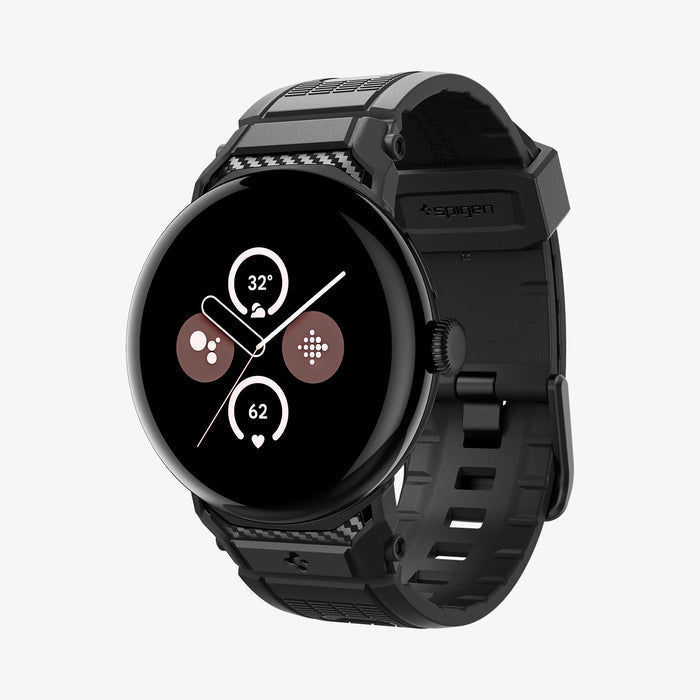AMP07600 - Pixel Watch 3 (45mm) in Black showing the front, sides, partial inner and bottom