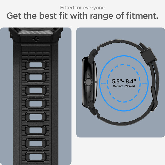 AMP07600 - Pixel Watch 3 (45mm) in Black fitted for everyone. get the best fit with range of fitment. (140mm-215mm)