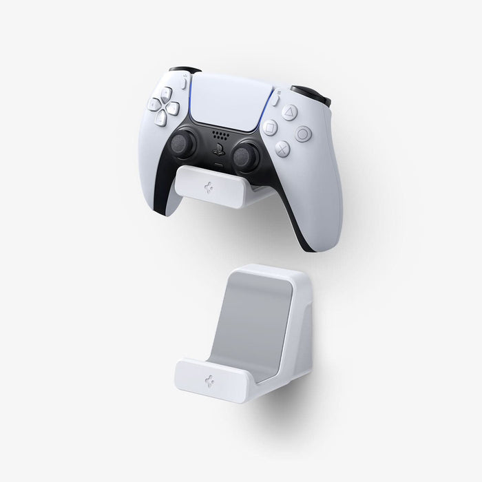 AMP06397 - PlayStation 5 Controller Mount | VG300 in White showing the front and partial side of the mount with and without the controller