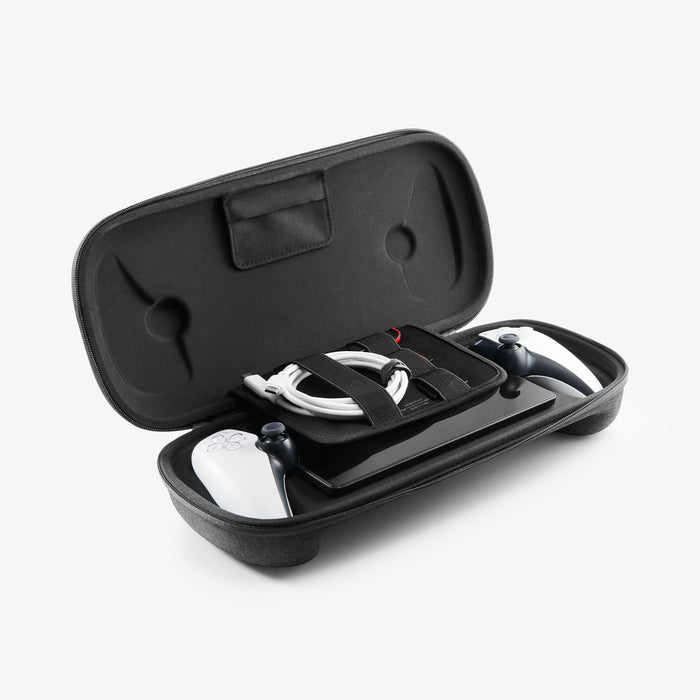 AGP09756 - Playstation portal klasden pouch showing the inside with device and cords