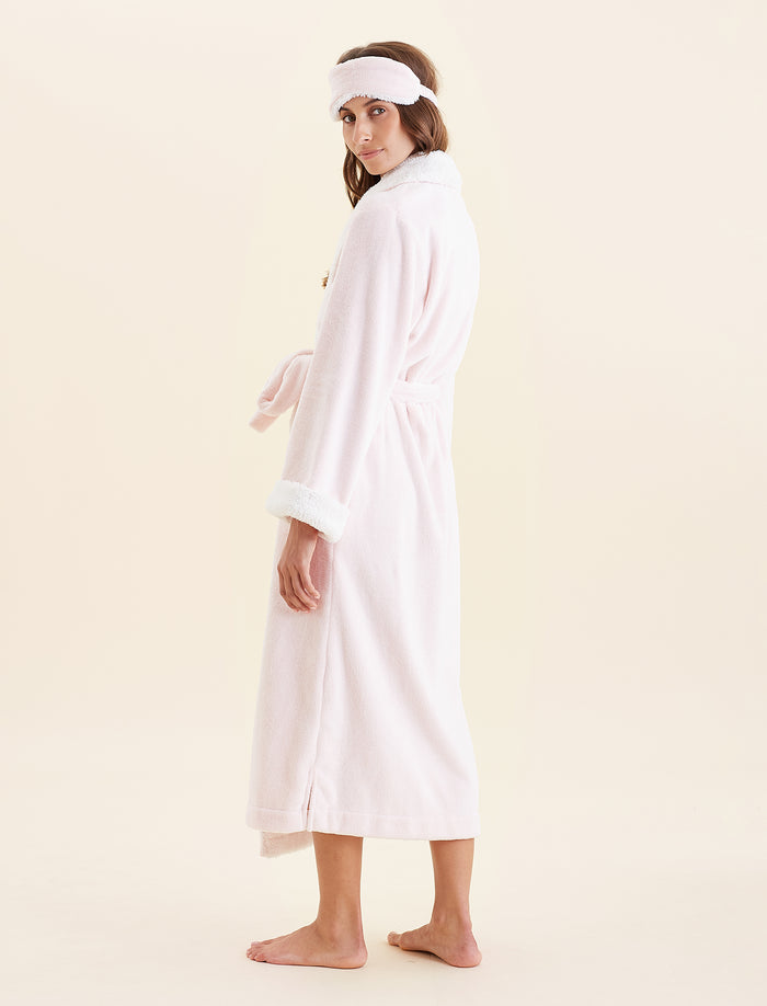 Plush Sherpa Robe & Sleep Mask