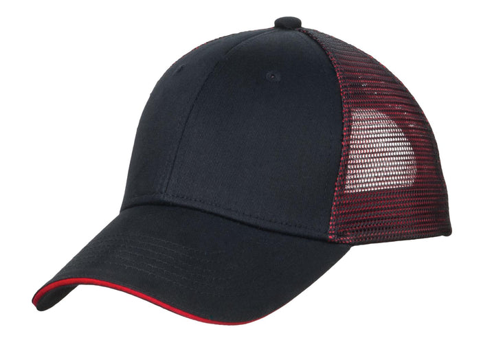 Port Authority C818 Double Mesh Snapback Sandwich Bill Cap