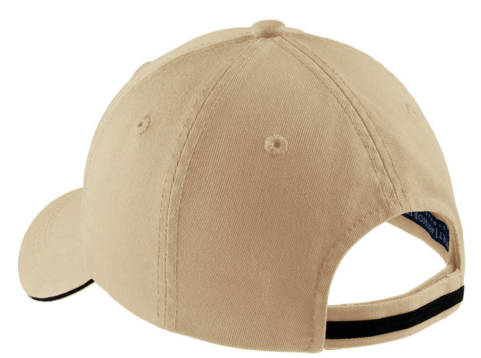 Port Authority C830 Sandwich Bill Cap with Striped Closure