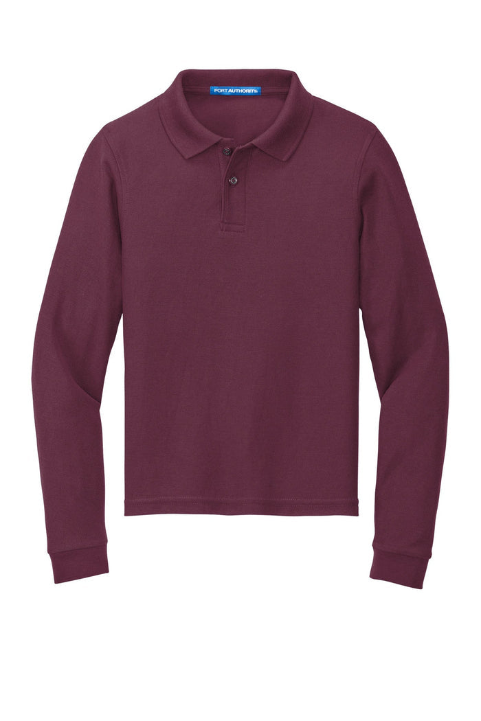 Port Authority Y500LS Youth Long Sleeve Silk Touch Polo