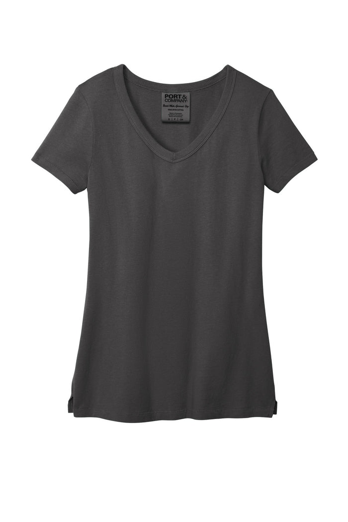 Port & Co LPC099V Women's Beach Wash Garment-Dyed V-Neck Tee