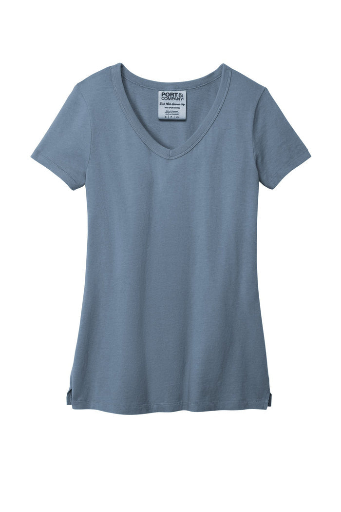 Port & Co LPC099V Women's Beach Wash Garment-Dyed V-Neck Tee