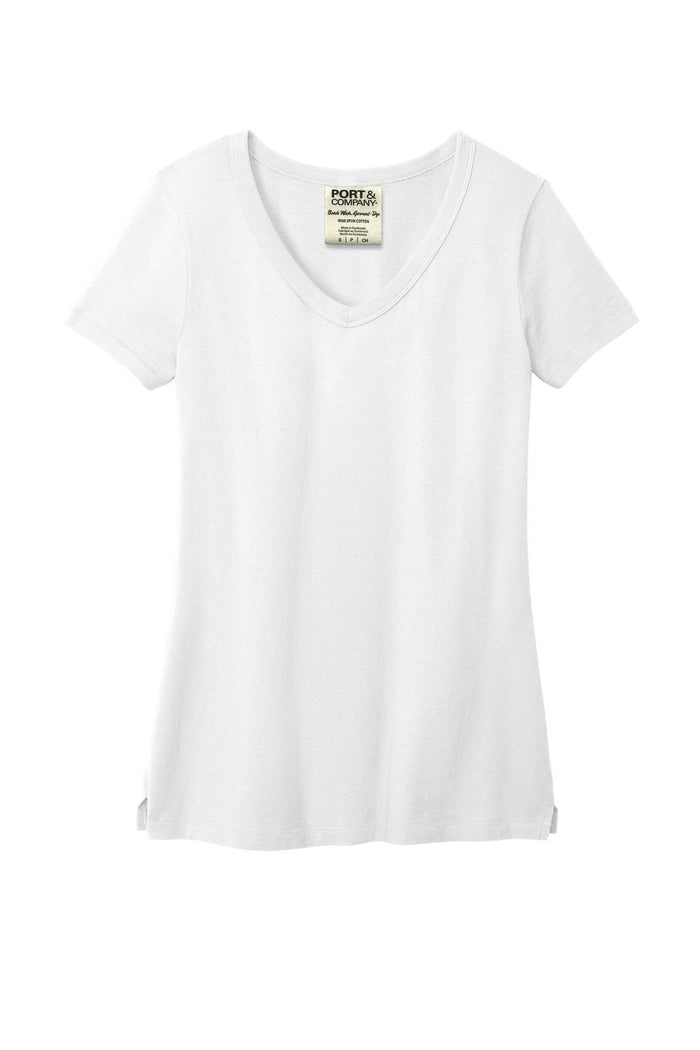 Port & Co LPC099V Women's Beach Wash Garment-Dyed V-Neck Tee