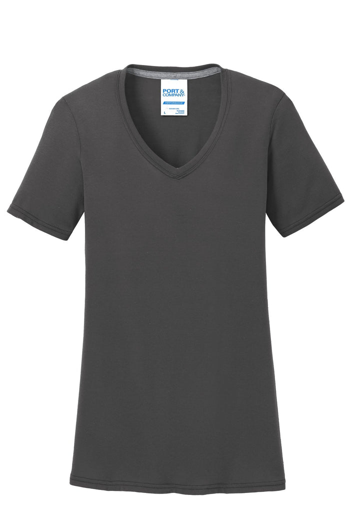 Port & Co LPC381V Women's Performance Blend V-Neck Tee