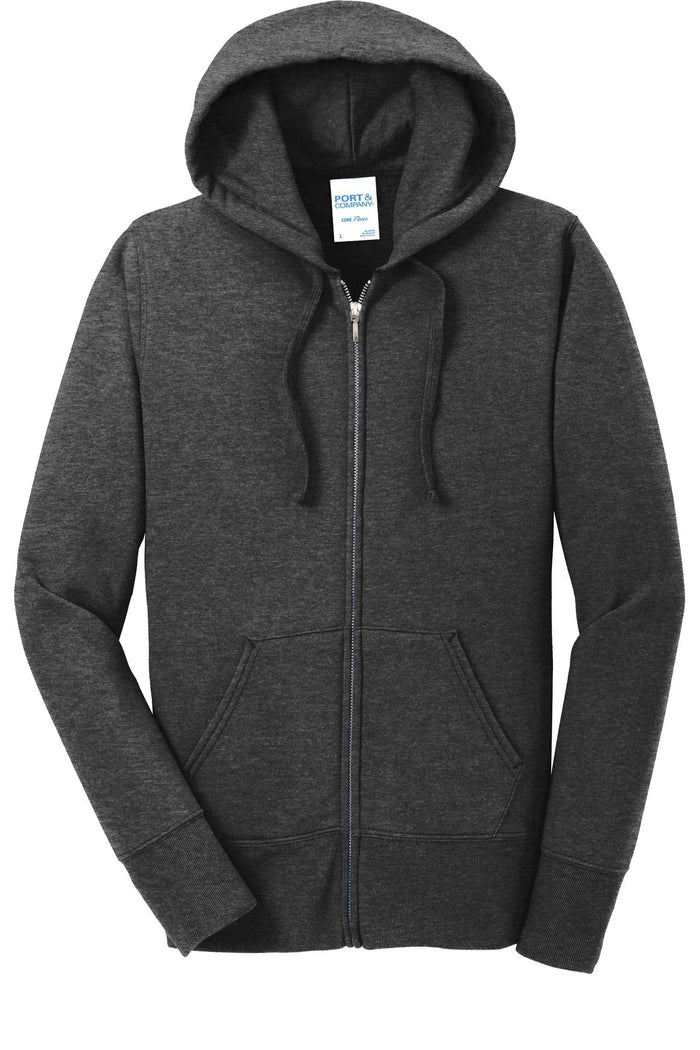 Port & Co LPC78ZH Women's Core Fleece Full-Zip Hooded Sweatshirt