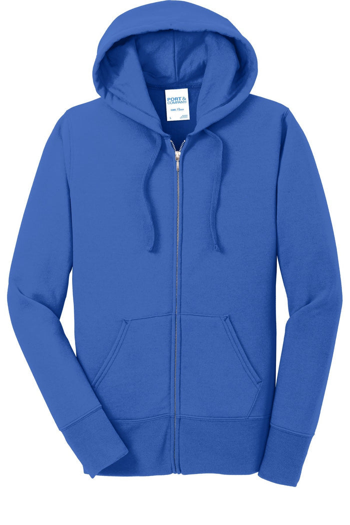 Port & Co LPC78ZH Women's Core Fleece Full-Zip Hooded Sweatshirt
