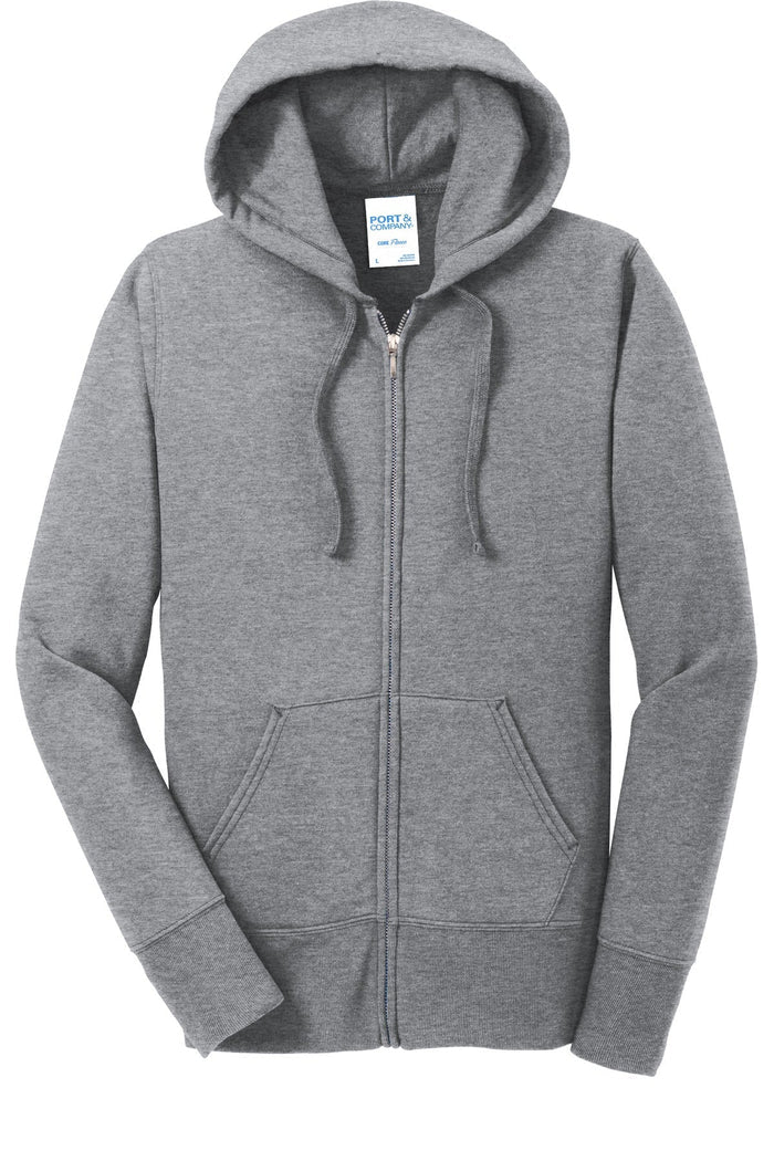 Port & Co LPC78ZH Women's Core Fleece Full-Zip Hooded Sweatshirt