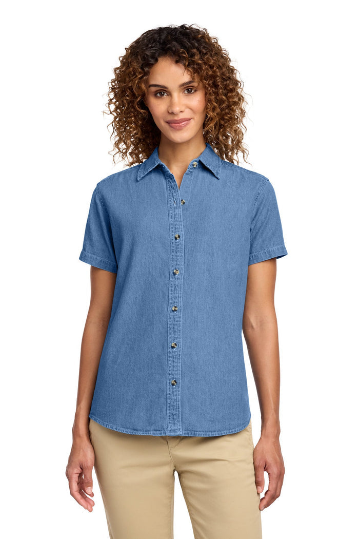 Port & Co LSP11 Women's Short Sleeve Value Denim Shirt