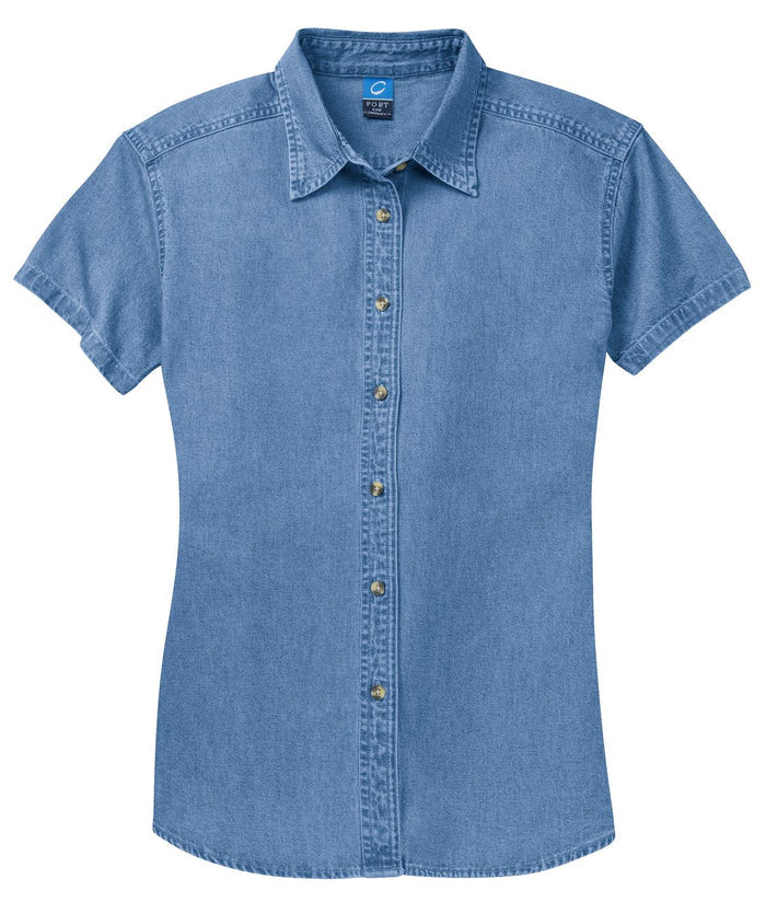 Port & Co LSP11 Women's Short Sleeve Value Denim Shirt