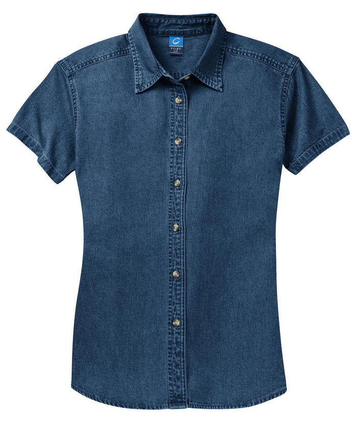 Port & Co LSP11 Women's Short Sleeve Value Denim Shirt
