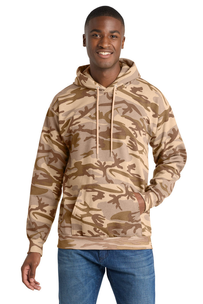 Port & Co PC78HC Core Fleece Camo Pullover Hooded Sweatshirt