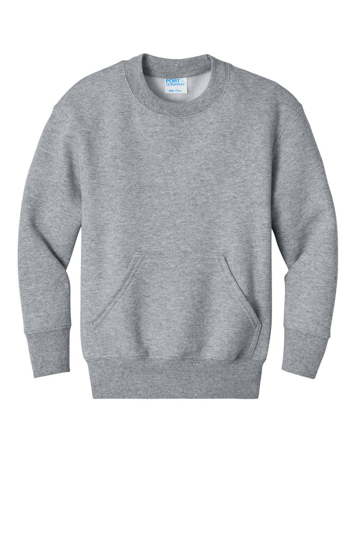 Port & Co PC78YPKT Youth Core Fleece Crewneck Pocket Sweatshirt