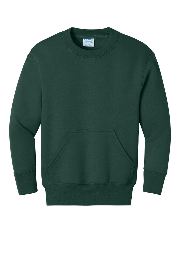Port & Co PC78YPKT Youth Core Fleece Crewneck Pocket Sweatshirt