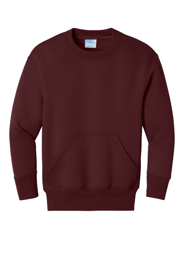 Port & Co PC78YPKT Youth Core Fleece Crewneck Pocket Sweatshirt