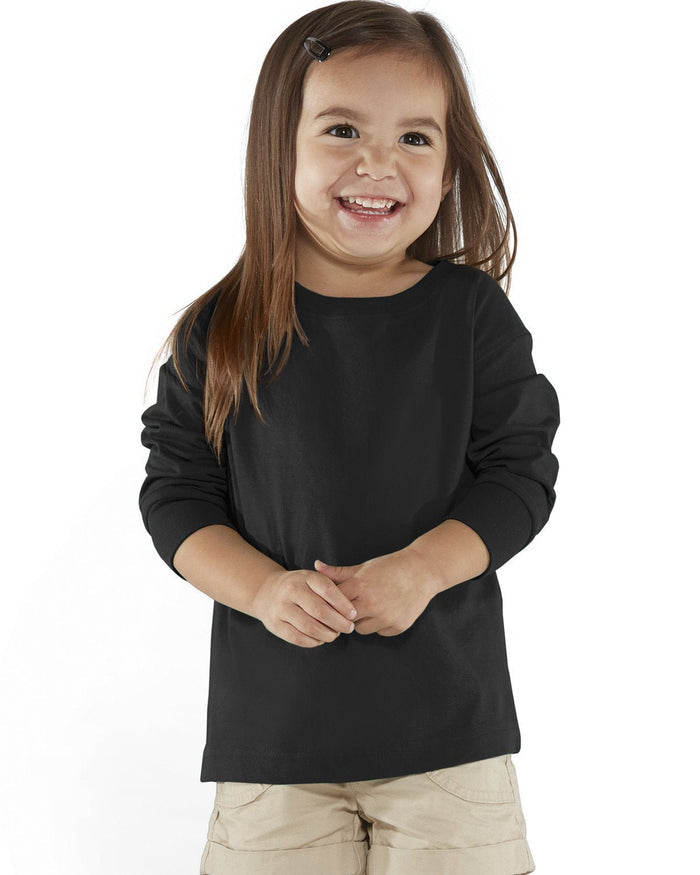Rabbit Skins RS3302 Toddler Long - Sleeve Fine Jersey T-Shirt - Ninja Transfers