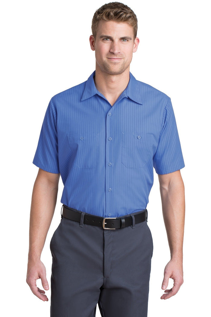 Red Kap CS20 Short Sleeve Striped Industrial Work Shirt